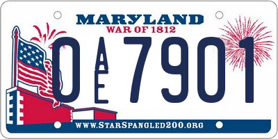 MD license plate 0AE7901