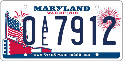 MD license plate 0AE7912