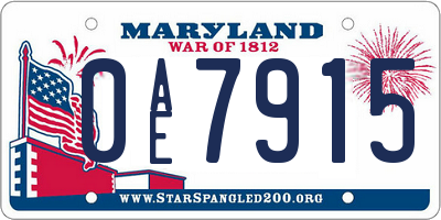 MD license plate 0AE7915