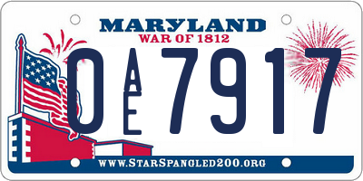 MD license plate 0AE7917