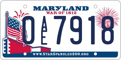 MD license plate 0AE7918