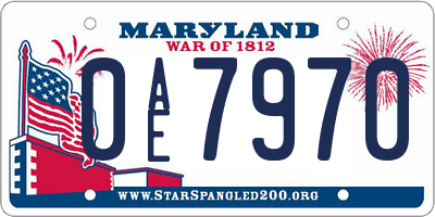 MD license plate 0AE7970