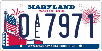 MD license plate 0AE7971