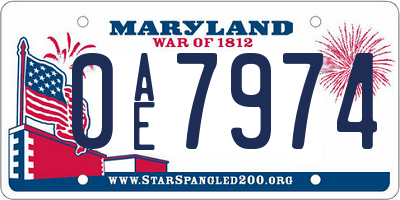 MD license plate 0AE7974