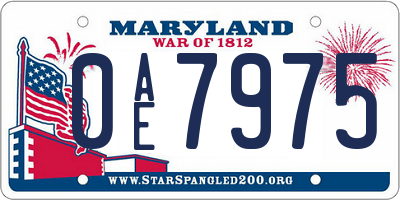 MD license plate 0AE7975