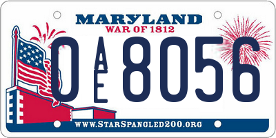 MD license plate 0AE8056