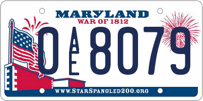 MD license plate 0AE8079