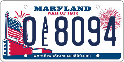 MD license plate 0AE8094