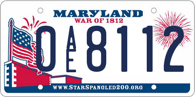 MD license plate 0AE8112