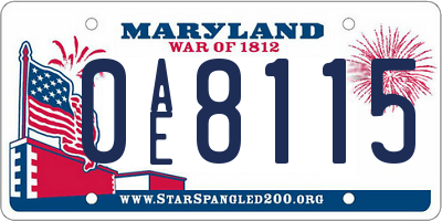 MD license plate 0AE8115