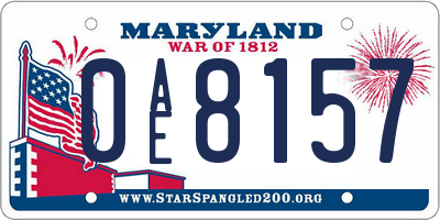 MD license plate 0AE8157