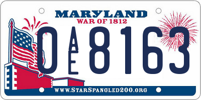 MD license plate 0AE8163
