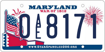 MD license plate 0AE8171