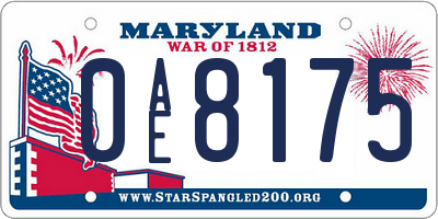 MD license plate 0AE8175