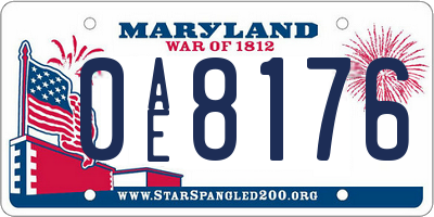 MD license plate 0AE8176