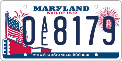 MD license plate 0AE8179