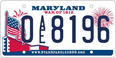 MD license plate 0AE8196