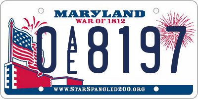 MD license plate 0AE8197