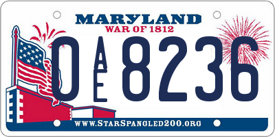 MD license plate 0AE8236