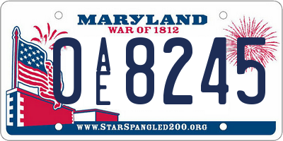 MD license plate 0AE8245