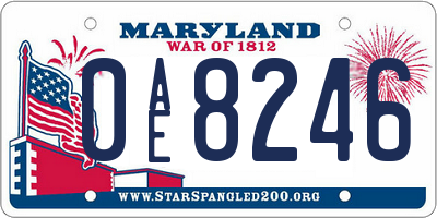MD license plate 0AE8246