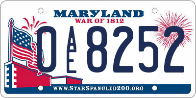 MD license plate 0AE8252