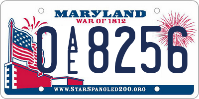 MD license plate 0AE8256