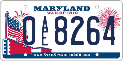 MD license plate 0AE8264