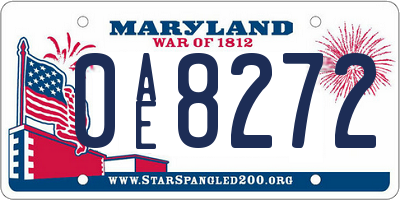 MD license plate 0AE8272