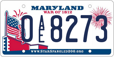 MD license plate 0AE8273