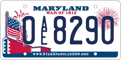 MD license plate 0AE8290