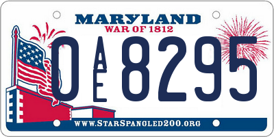 MD license plate 0AE8295