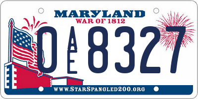 MD license plate 0AE8327