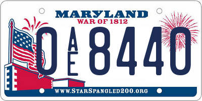 MD license plate 0AE8440