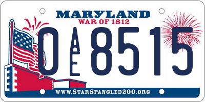 MD license plate 0AE8515
