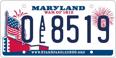 MD license plate 0AE8519
