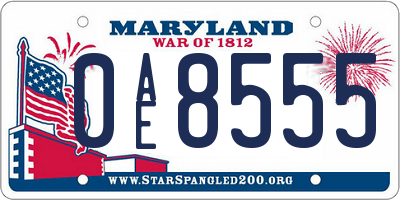 MD license plate 0AE8555