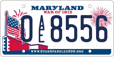 MD license plate 0AE8556