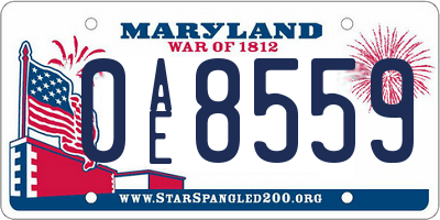MD license plate 0AE8559