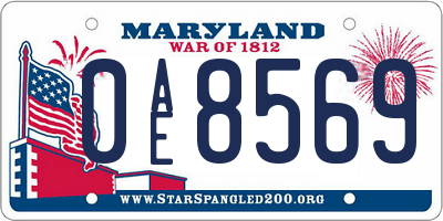 MD license plate 0AE8569
