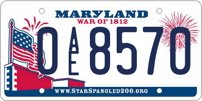 MD license plate 0AE8570