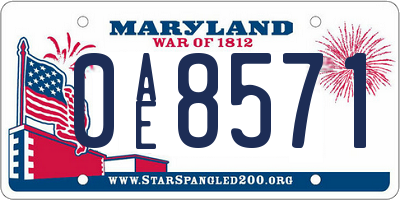 MD license plate 0AE8571
