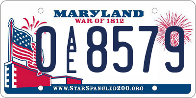 MD license plate 0AE8579