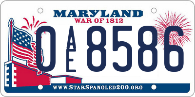 MD license plate 0AE8586