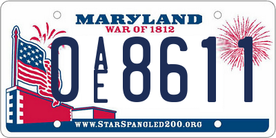 MD license plate 0AE8611