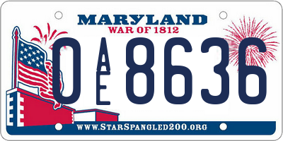 MD license plate 0AE8636