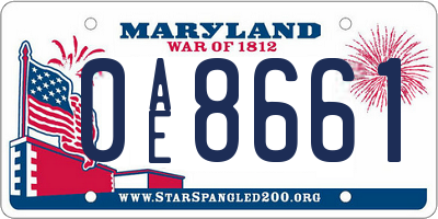 MD license plate 0AE8661
