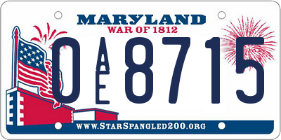 MD license plate 0AE8715