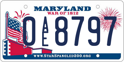 MD license plate 0AE8797