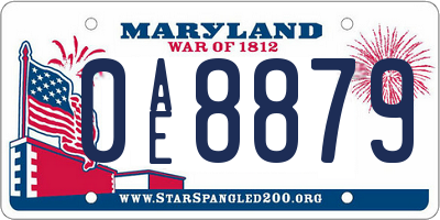MD license plate 0AE8879